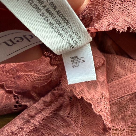 Auden NWOT Sexy Boho Racerback Wireless Removeable Pad Lace Intimate Bralette L - Picture 13 of 13